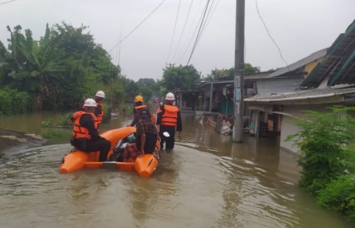 Banjir masih merendam 4 kecamatan di Kabupaten Karawang, Jawa Barat. (Dok. BPBD Kabupaten Karawang)